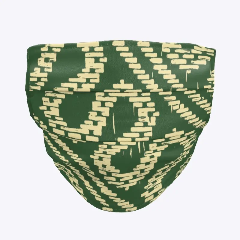 snake mask in dark green/beige 